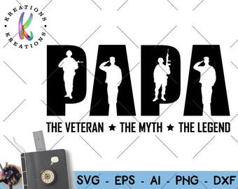 Download Dad Veteran SVG Father's day gift shirt svg Dad Legend | Etsy