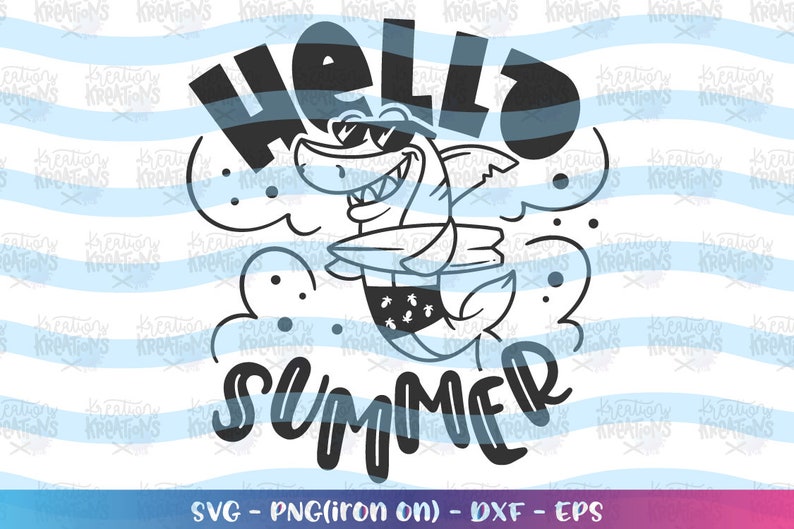 Download HELLO SUMMER svg Shark Summer svg Surf Pool svg Kids ...