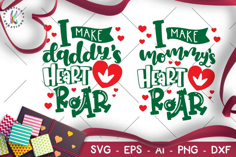 Download I make daddy's heart roar Mommy's svg cute Dinosaur | Etsy