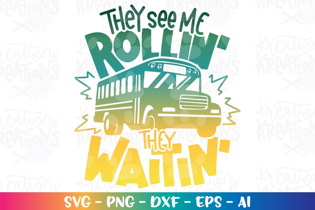Schulbus Fahrer Geschenk – "They See Me Rollin' They Waitin'" Reißverschlusstasche 23,5x17 Cm