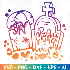 Bleiben Sie gruselig svg Halloween Süßigkeit svg niedliche Süßigkeit Kinder Jungen Mädchen Druck Eisen auf Schnitt Dateien Silhouette Cricut Cameo Download Vektor Sublimation