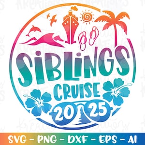 Barco de crucero svg Hermanos Emblema de crucero Crucero Camiseta de crucero Impresión Calcomanía Archivo de corte Silueta Cricut Cameo Descargar Vector png Sublimación