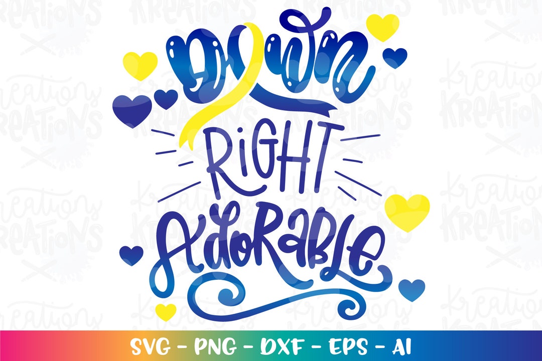 Down Syndrome Awareness Ribbon SVG Down Right Adorable Boy Girl Kids ...
