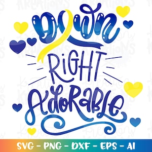 Syndroom van Down Awareness Ribbon SVG Beneden rechts schattige jongen meisje kinderen ontwerp afdruk opstrijkbare gesneden bestand Cricut silhouet instant download png