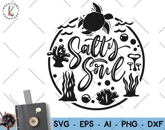 Download Salty Soul Svg Sea Turtle underwater svg Beach Quote iron on | Etsy