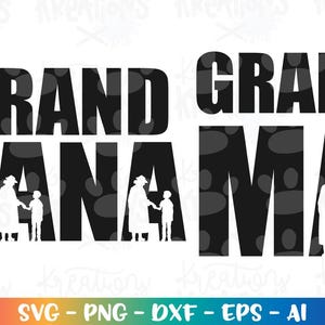 Oma SVG Grand Nana Großmutter Shirt Geschenk Idee Enkel Druck Aufkleber Shirt Geburtstag Cricut Silhouette Download png dxf Individuell angefertigte