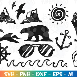 ALASKA trip svg Alaska cruise ELEMENTS ship polar bear Ice caps shirt print iron on iron on cut file silhouette cricut download vector png