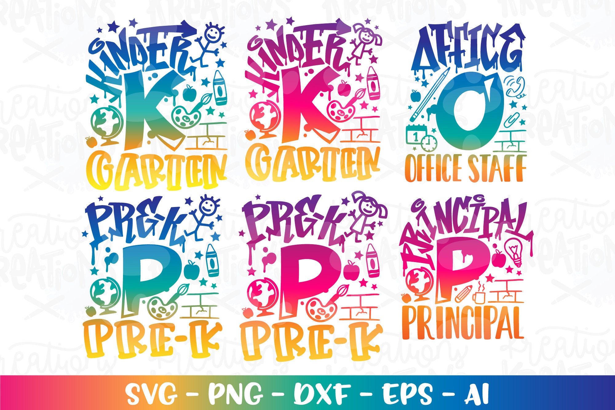 Back to School Bundle Svg Kindergarten Pre-k 1st to 10th Grade Graffiti ...
