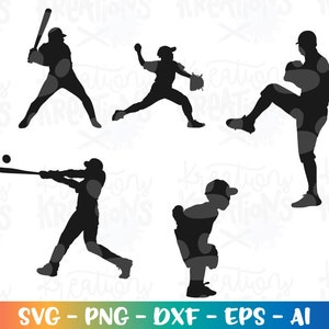 Baseball Silhouette svg Young Boy Pitcher cut Files swinging baseball svg print iron on Cricut Silhouette Cameo Vector SVG EPS dxf PNG