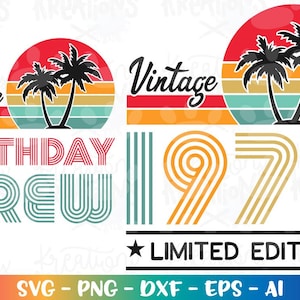 Compleanno 1975 Spiaggia Vintage svg Personalizzato Vintage compleanno Estate download digitale stampa a sublimazione colore ferro su file di taglio silhouette cricut