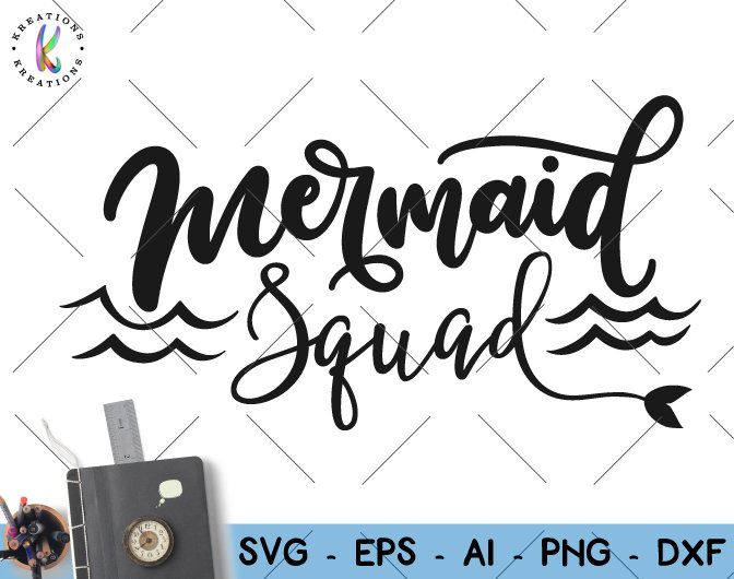 Download Mermaid Squad SVG mermaid fish tail tee design SVG cut | Etsy