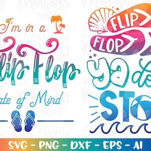 &quot;I&#39;m in a Flip Flopstand&quot;&quot; svg Flip flops Strand Zitat Strand Spruch Schnittdateien Cricut Silhouette Instant Download vektor SVG Png Eps dxf.&quot;