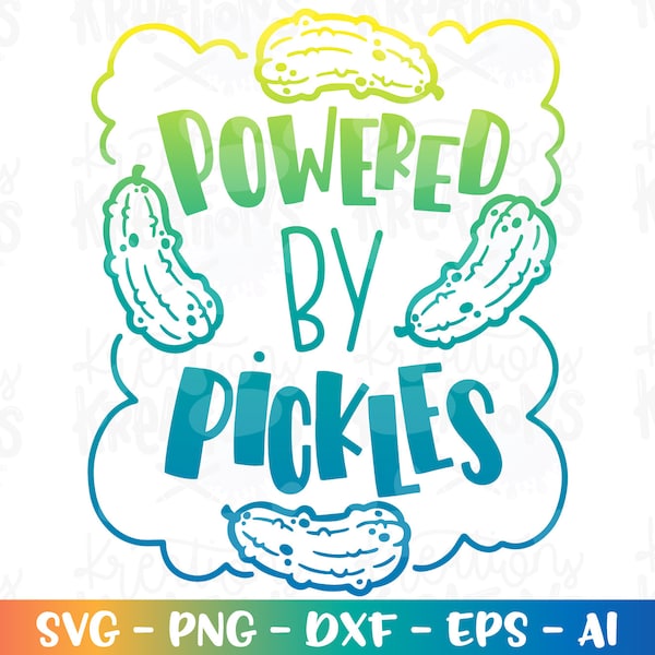 Powered by PICKLES svg Snacks girl boy PICKLES iron on print color silhouette cut file silhouette cricut studio download sublimation png dxf