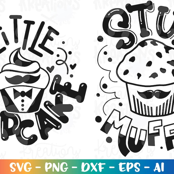 スタッドマフィンSVG手描きSVGかわいい赤ちゃんのマフィンラブバレンタインデーSVGプリントカットファイルクリカットシルエットインスタントダウンロードベクターpng eps dxf