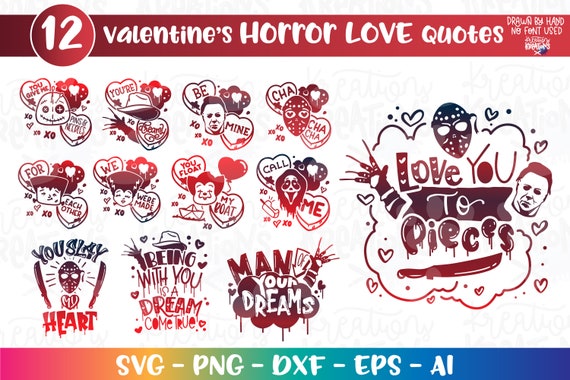 Valentine'S Bundle Svg 12 Valentine'S Horror Funny Nightmare Love.