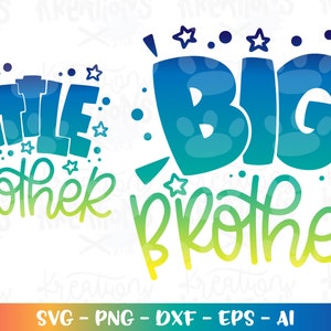 Big Brother SVG, kleiner Bruder SVG, neu geboren Familie, druckbare Eisen auf Schnitt Dateien Cricut Silhouette Instant Download Vektorgrafik