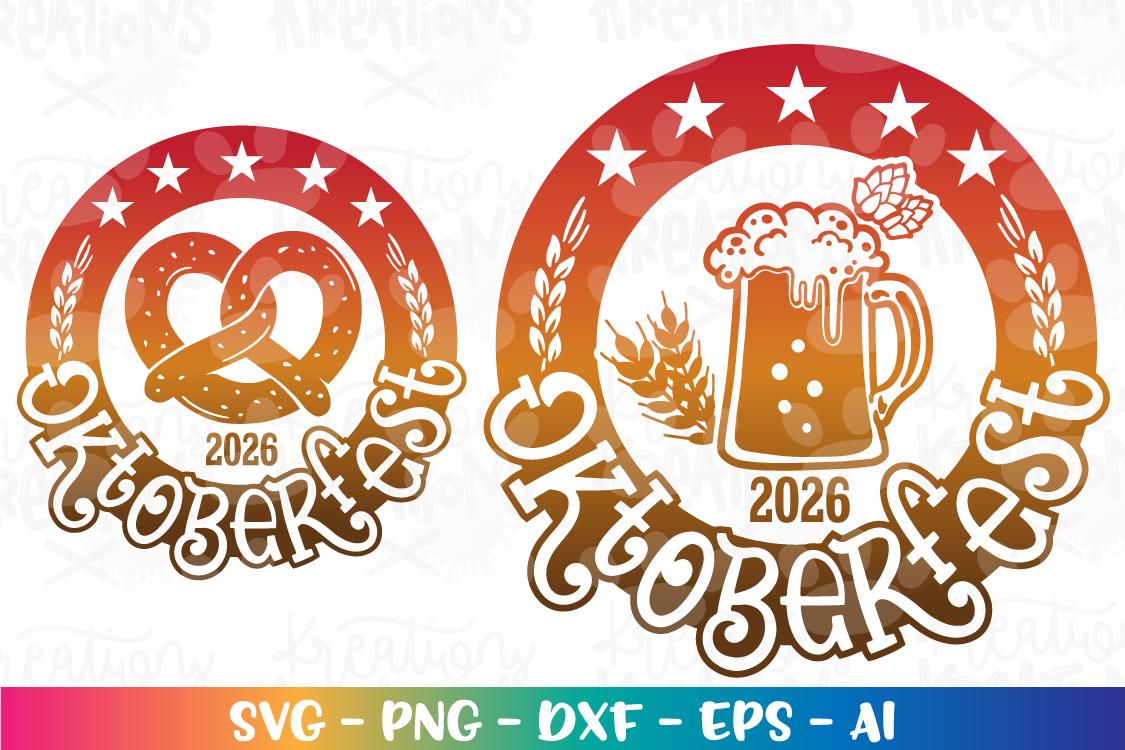 Oktoberfest SVG Octoberfest Beer Pretzel Emblem Design Logo Print Iron ...