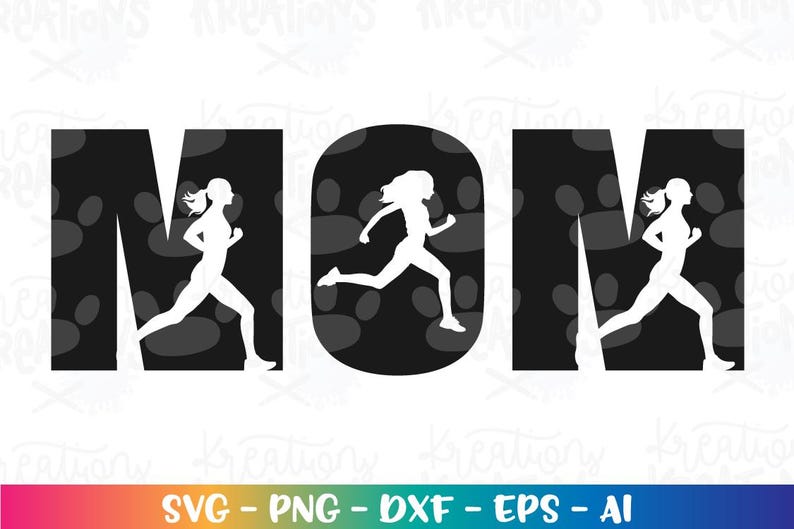 Mom Dad Running Run Clipart SVG Girl Boy Male Female Running Jogging ...