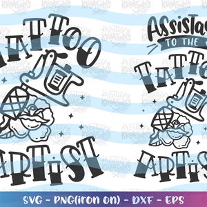 Artista del tatuaje svg Asistente del artista del tatuaje Camisas a juego día del padre bebé imprimir archivo cortado Cricut Silueta Descargar vector png dxf