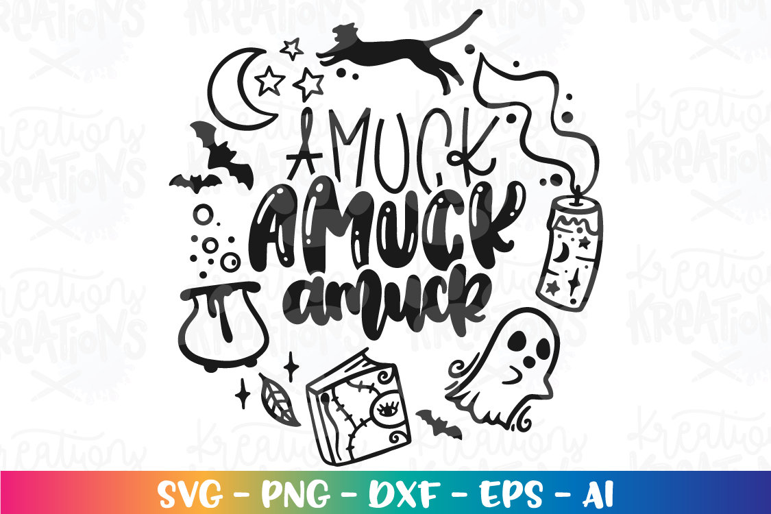 Halloween SVG PNG Hocus Pocus Amuck Amuck Amuck Witch Vibes Elements ...