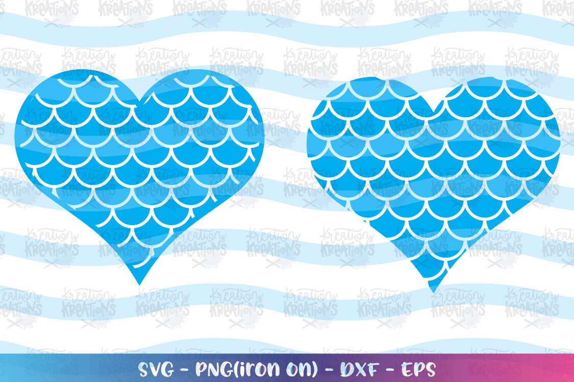 Download Cute Mermaid Heart SVG / Fish Scale SVG cut cuttable ...