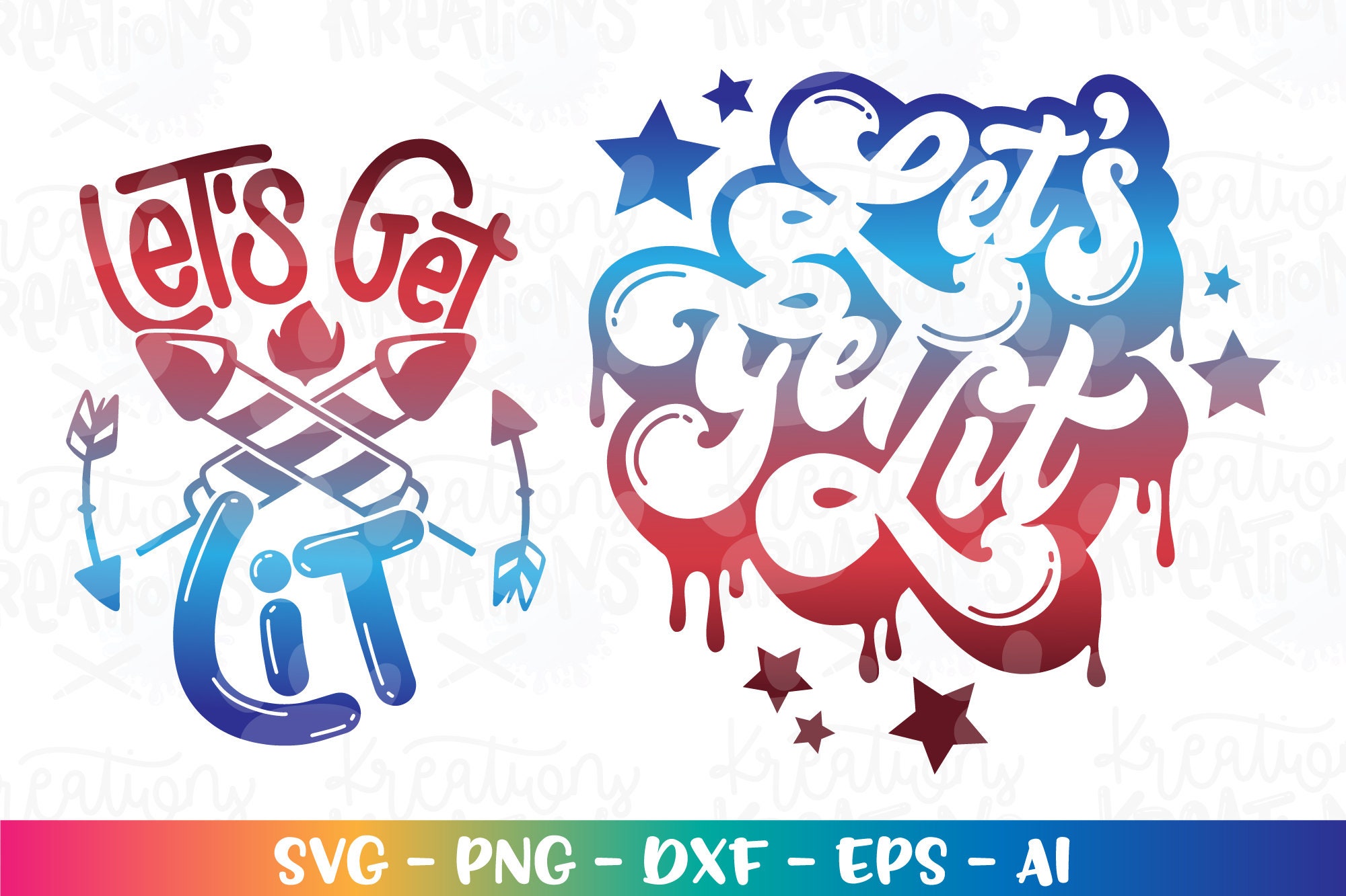 Let’s Get Lit Svg 4th of July SVG Hand Drawn Svg - Etsy
