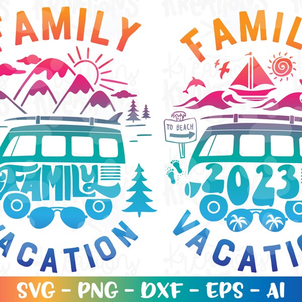 Family Vacation Mountains Beach svg Family Vacation Van We are  Family Roadtrip cut file silhouette cricut cameo download vector svg png