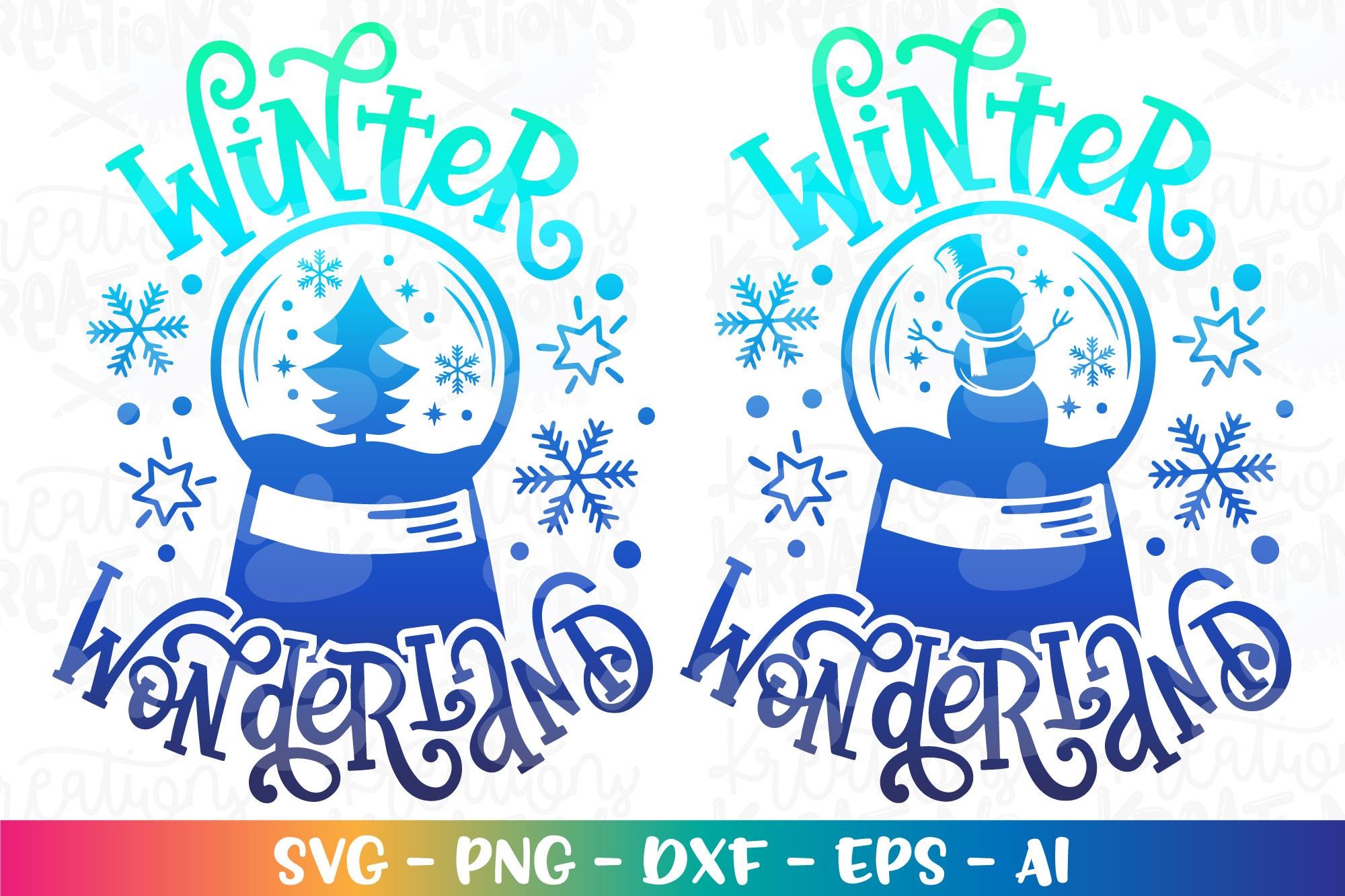Winter Wonderland Svg Christmas Snowflakes Winter Snow Globe Snowman ...