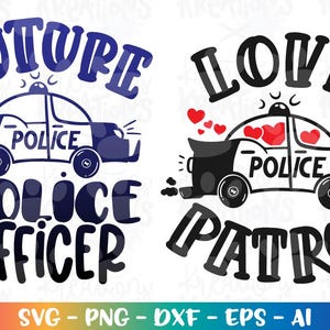 Police Car LOVE Patrol svg Future police Officer Cop Car Valentine's Day Cute Kids boy design print iron on cut file Cricut Download png dxf