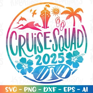 Nave da crociera in formato svg, emblema Cruise SQUAD, maglietta da crociera, stampa, decalcomania, file di taglio, silhouette, cricut, cameo, download istantaneo, vettore, svg, png