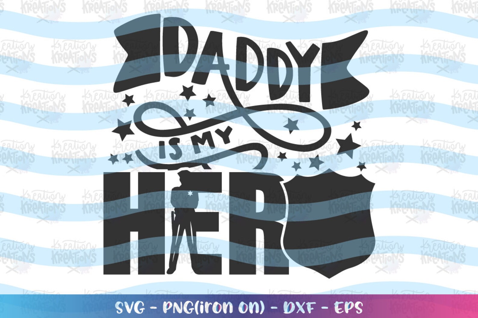Download Daddy is my Hero SVG Police Man Dad kids boy svg design | Etsy