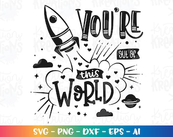 ¡Eres de otro mundo! Archivos SVG para impresión de cohetes en San Valentín, para planchar, compatibles con Cricut y Silhouette. Descarga instantánea en formato vectorial SVG, PNG, EPS y DXF.