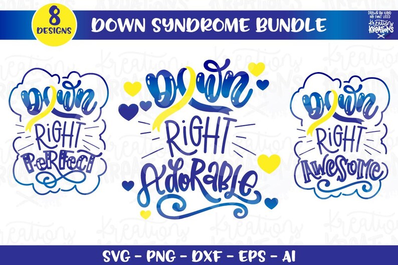 Down Syndrome Awareness BUNDLE SVG 8 Designs Love Inspire Miracle ...