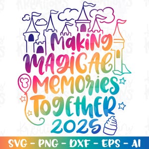 Família criando memórias mágicas juntos svg Castelo de férias em família passeios divertidos lanches arquivos de corte para impressão silhueta camafeu download vetor