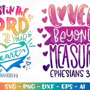 Trust in the LORD with all your heart svg Proverbs 3:5 Verse Bible quotes print iron on cut file silhouette cricut studio download  png dxf