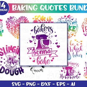 Back Zitate Bundle svg 14 DESIGNS Backen Backen Bundle Schürze Designs Küche druckbares Eisen auf Schnittdatei Cricut Download Sublimation