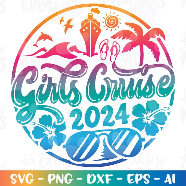 Kreuzfahrt Schiff svg Mädchen Kreuzfahrt Emblem Cruisin 'Cruise Shirt Druck svg Aufkleber geschnitten Datei Silhouette Cricut Cameo Sofortiger Download Vektor svg png