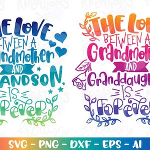 De liefde tussen een grootmoeder en kleindochter grandspn is forever SVG print Moederdag svg gesneden bestand silhouet cricut vector png dxf