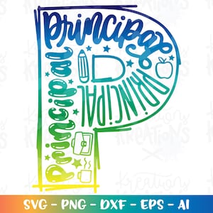 Powrót do szkoły svg Dyrektor szkoły svg ręcznie literowane kolor dzieci dziewczyna chłopiec druk żelazko na wyciąć plik natychmiastowe pobieranie wektor png dxf sublimacja