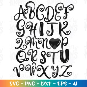 ABC Alphabet I Love You Letters Heart Shapes Svg - Etsy
