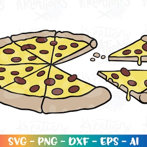 Ganze Pizza Clipart und zwei Pizzascheiben Zwillinge SVG Papa Baby Passende Hemden niedlich groß klein Pizza Neugeborene geschnitten Datei Silhouette Download png