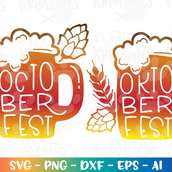 Octoberfest Oktoberfest beer emblem design logo quote print iron on decal svg Cut Files Cricut Silhouette Digital Vector SVG dxf Png