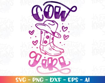 Cowgirl boots hat svg Country hat girl cowgirl boots cute print cut file silhouette cricut cameo instant download vector svg png Sublimation