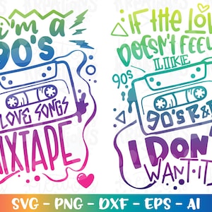 Se o amor não parece R&B dos anos 90, eu não quero isso svg toca-fitas com tema dos anos 90 Amor Dia dos Namorados imprimir ferro em arquivo cortado Silhueta Cricut