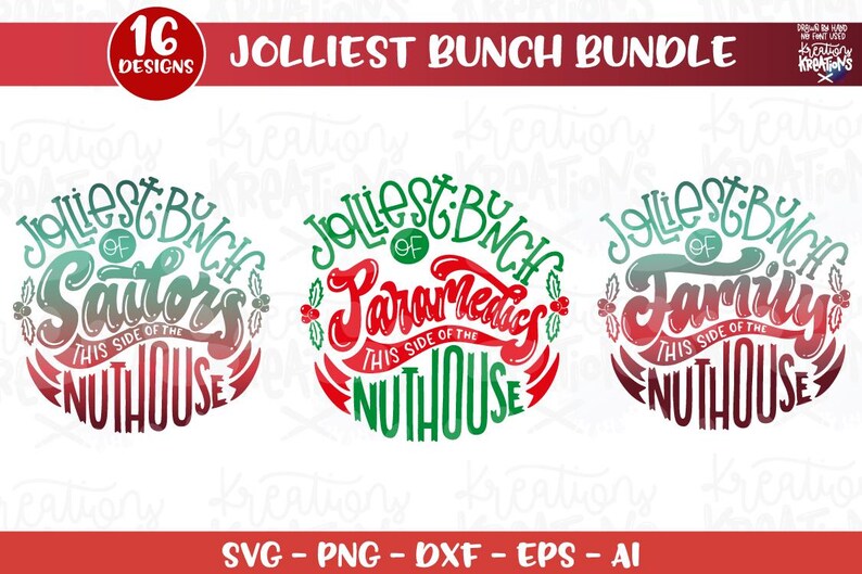 Jolliest Bunch This Side of the Nuthouse BUNDLE SVG 16 Designs ...