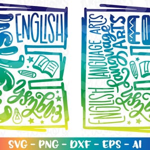English Language Arts SVG ELA English Class learning write book sayings reading print iron on cut files Cricut Silhouette png Sublimation