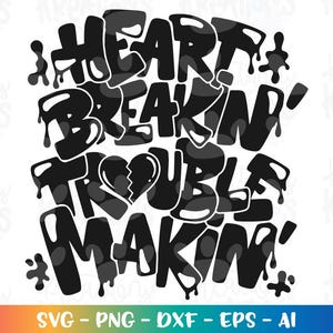 No soy un Playa, solo aplasto mucho svg Rompecorazones, alborotador, Día de San Valentín, grafiti, niños, impresión, plancha, corte, archivo Descargar png dxf imagen 6