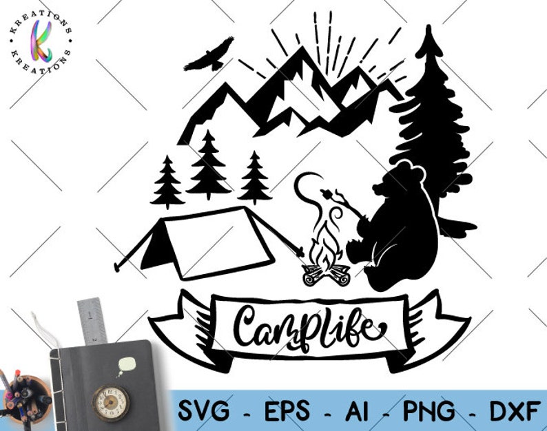 Download Camplife svg Campfire bear mountains svg camping camp | Etsy