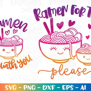 Ramen para dos por favor SVG Ramen te amo Recién nacido embarazada esperando cita SVG Nueva mamá imprimir cortar archivo Cricut Silueta Descargar vector