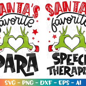 Impression paraprofessionnelle préférée du père Noël paraprofessionnel SVG Noël impression fer sur fichiers coupés Cricut Silhouette téléchargement vecteur dxf Png